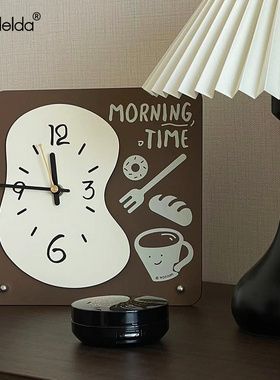 Mandelda入户玄关摆件侘寂风家居客厅钟表摆放式桌面电视柜装饰品