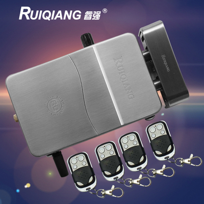 家用遥控锁睿强839D防盗电子锁智能门锁大门锁超指纹锁装电池包邮