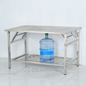 加厚双层不锈钢正方形折叠桌子案板商用摆摊折叠桌摆地摊架子折叠