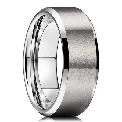 2023 rendy Men l8mm Silver Color Tungsten Wedding Band Ring