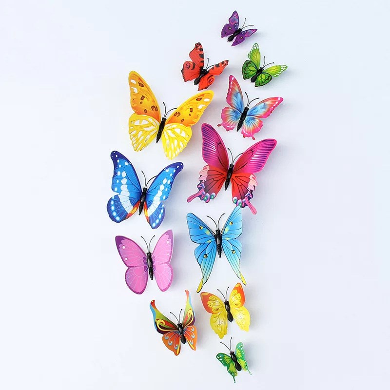 12PCS House Deconration Stereo Butterflies Refrigerator ers