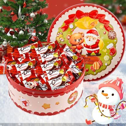 【圣诞节礼盒】德芙4.5g巧克力202g小熊圆盒休闲零食糖果喜糖解馋