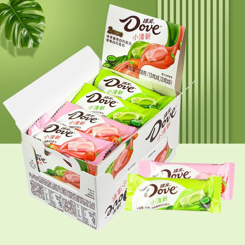 德芙巧克力小清新白巧208g盒装草莓味抹茶味休闲零食下午茶必备