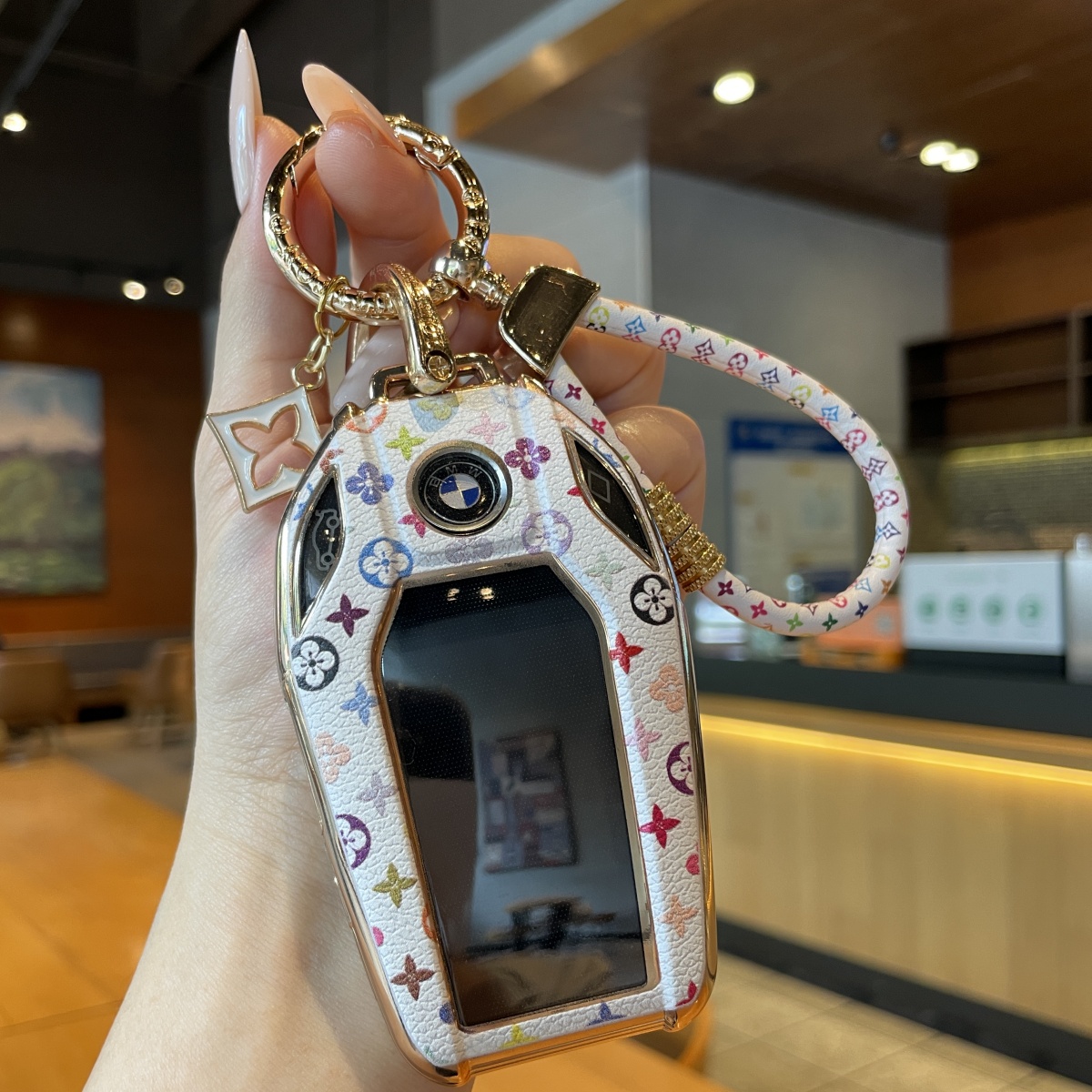 宝马钥匙套7系730l新X5X6X7扣5系530LE包6系GT液晶屏车钥匙壳高档