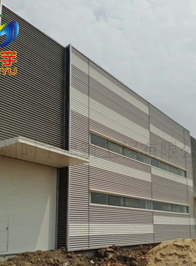 汽车4s店780型金属墙面波纹板系统 白银灰色0.8mm厚铝镁锰墙面板