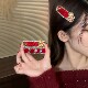 新款 轻奢红色水钻小马发夹新年本命年高级感侧边夹个性 头饰发饰女