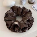 韩系咖色腰果花双层大肠发圈女慵懒风丸子头复古超大发饰头绳新款