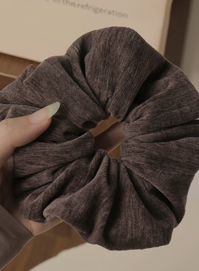 秋冬纯色布艺绒面大肠发圈女高弹力耐用皮筋头绳绑马尾丸子头发饰