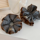 新中式 咖色碎花大肠发圈女高级感复古扎头发丸子头超大头绳发饰