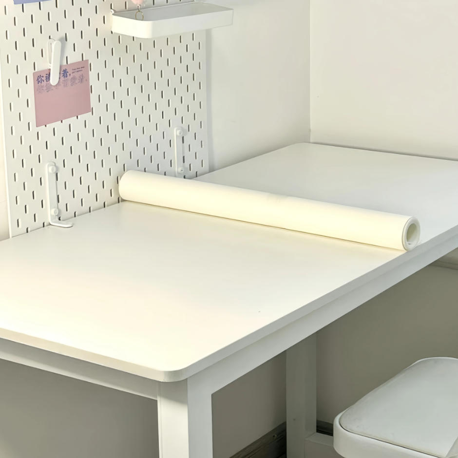 ins纯白白色桌垫桌布桌面垫正方形书桌学生防水垫子高自由裁剪可