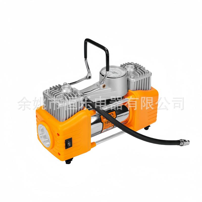 双缸轮胎充气机便携式迷你电动气泵直流 12V 汽车轮胎空气压缩机