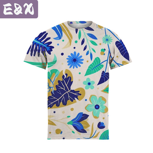 New Floral T-Shirts For Women Crewneck T-Shirts For Men Tees