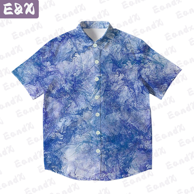 2026 Blue Shirts For Women Summer Tie Dyeing Women's Shirts
