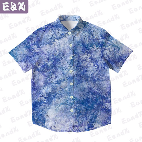 2026 Blue Shirts For Women Summer Tie Dyeing Women's Shirts