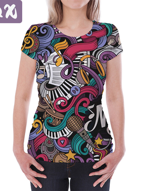 New Design Letters T-Shirts For Women Crewneck Music T-Shirt