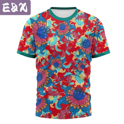 夏日男女圆领短袖印花T恤