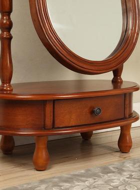 美式实旋木全身镜落复地家用BV66402镜卧室穿衣欧古可式客厅化妆