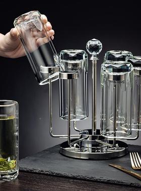 高档轻奢璃玻杯子套装家用客厅双高泡级SBGL-006待感客喝水杯层绿