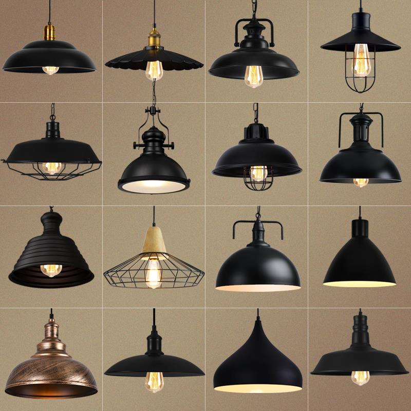 美式复古工业风灯罩理发店火锅店吧台创意个性简约铁艺锅盖吊灯具