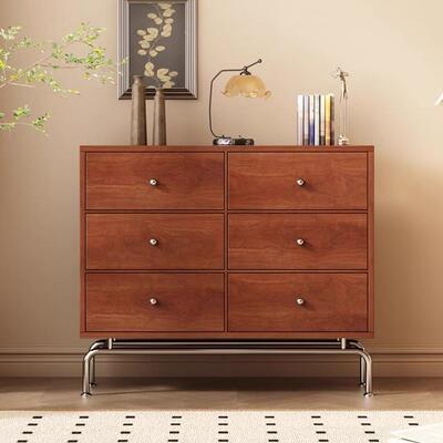 宋氏美学五斗柜抽屉柜卧室置物柜中古风床尾柜靠墙实木储柜复古橱