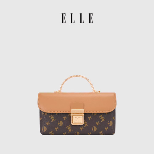 ELLE老花手提包复古斜挎包