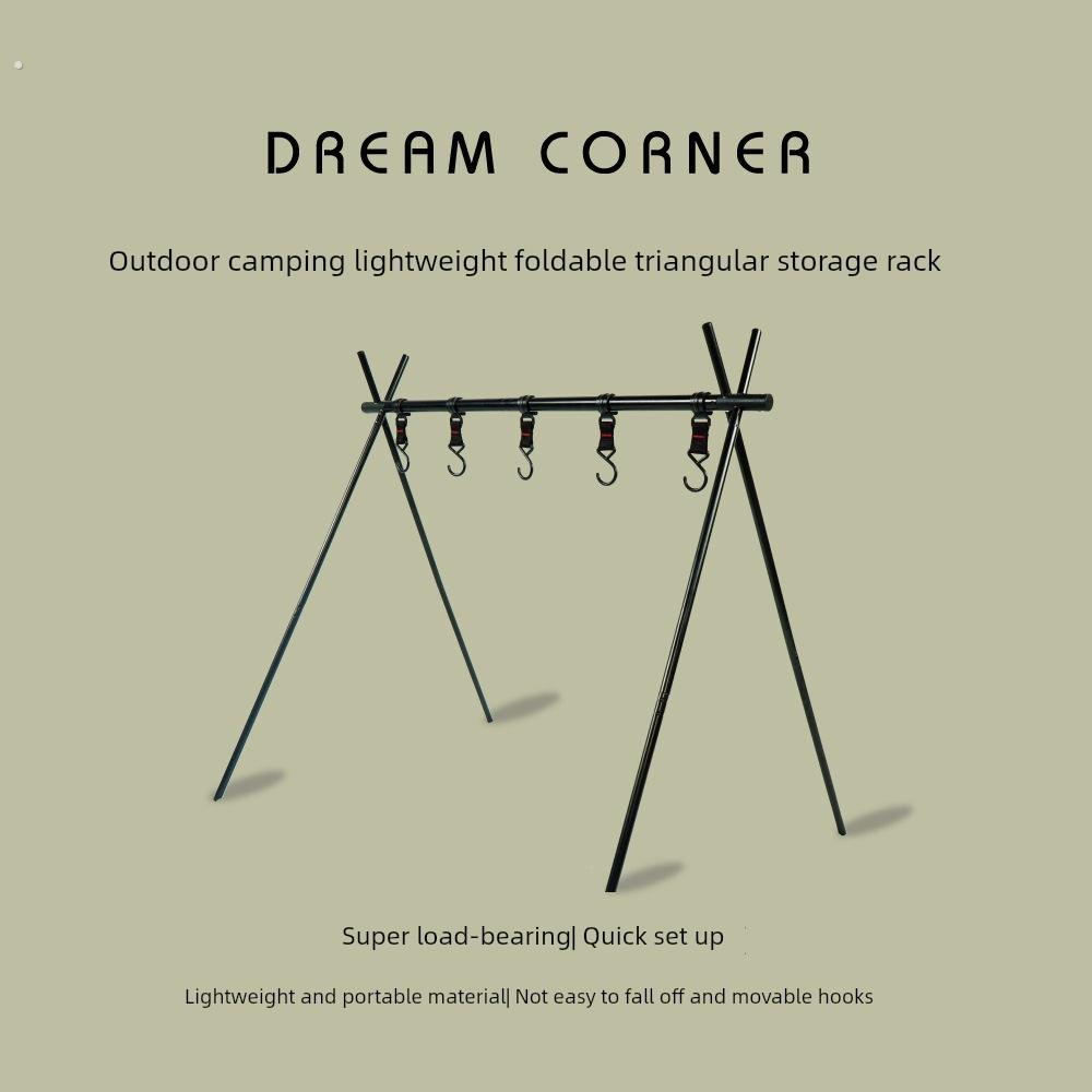 户外露营式三角储物架多功能折叠支架餐具架简易灯杆架晾衣架