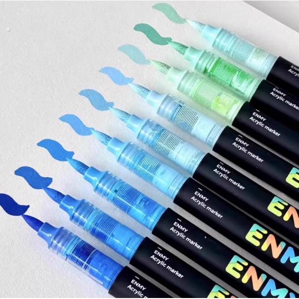 小红书同款小黑盒直液式丙烯马克笔儿童绘画美术生专用叠