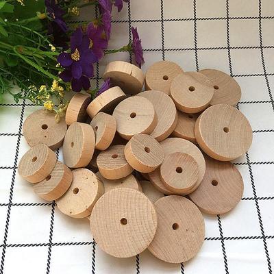 DIY手工建筑模型材料圆棒圆柱圆木棍 圆木块木轮小车轮玩具配件
