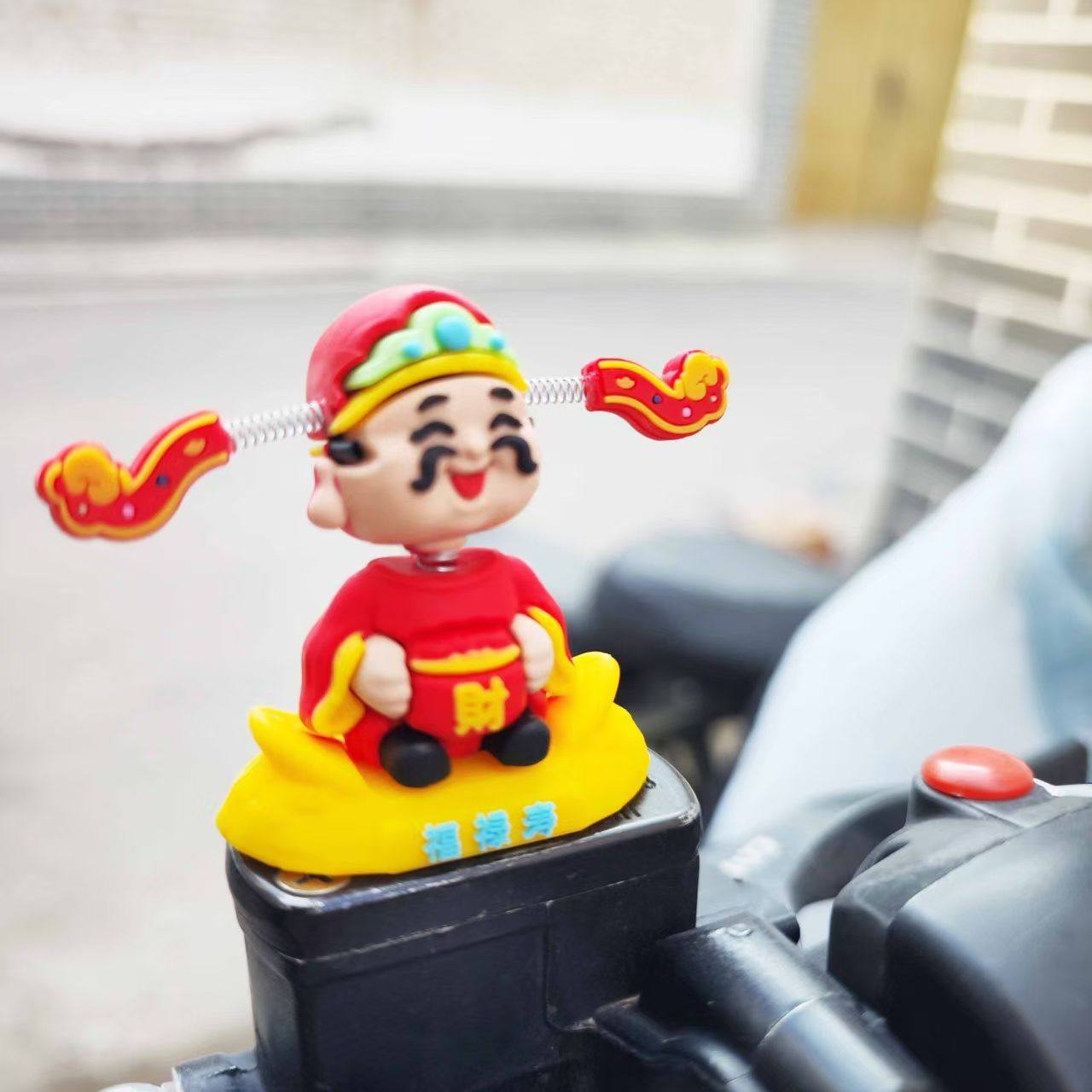 可爱暴富办公桌面电视机屏幕装饰品财神爷电脑显示屏小摆件治愈系