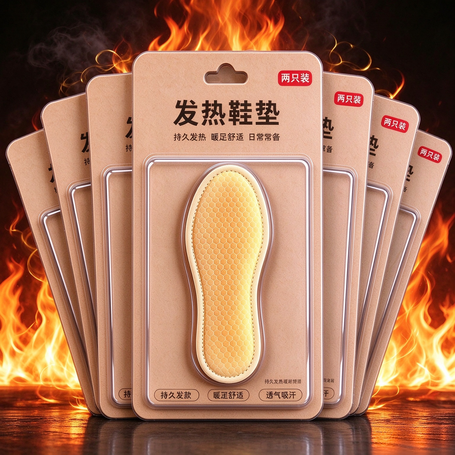 艾草自发热鞋垫加热暖脚宝暖足贴保暖冬季可行走一次性加热鞋垫子