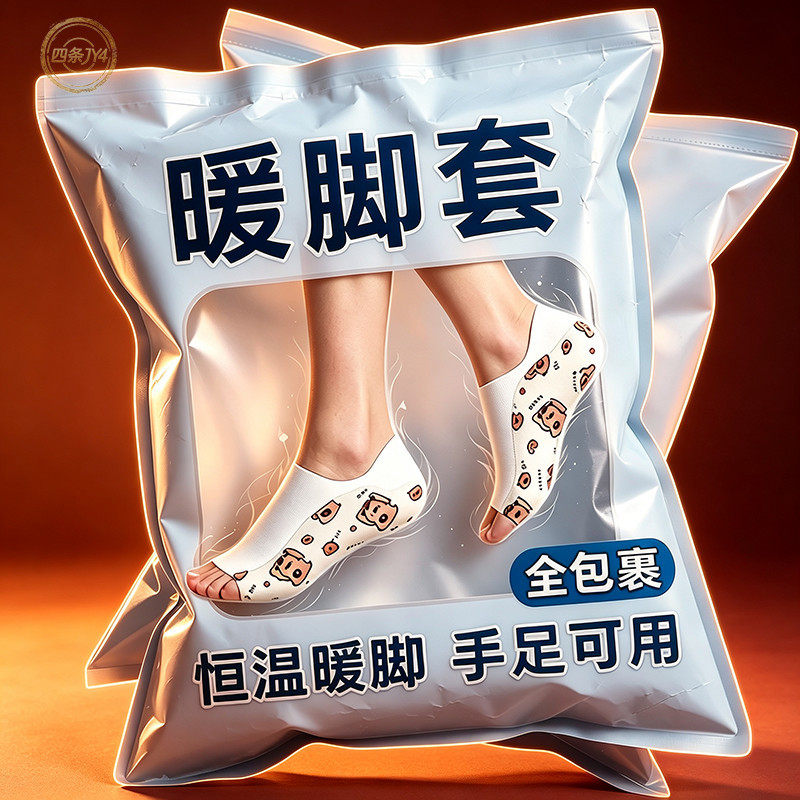 发热脚套发热鞋垫袜子穿戴式脚套冬季热敷暖脚神器暖足贴脚底暖敷