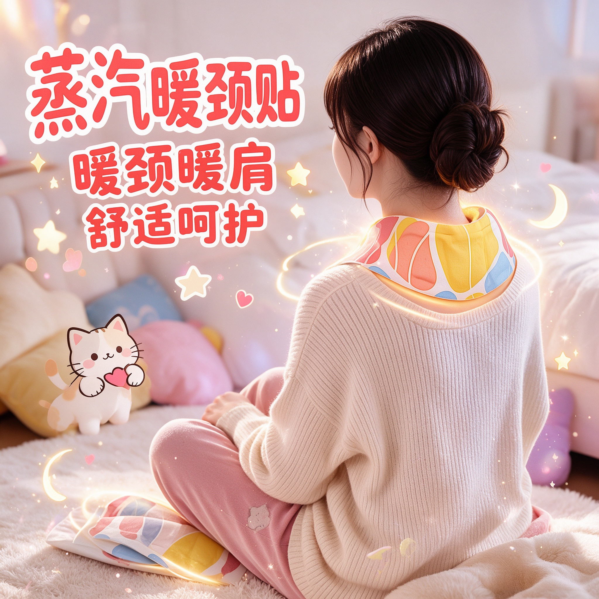 护颈专用暖颈宝宝热敷贴自发热护颈暖宝宝秋冬护脖子舒缓颈部疲劳