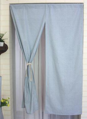 05279日式门帘艺断定制风水隔帘厨房卧风水帘室条纹半帘卫生间布