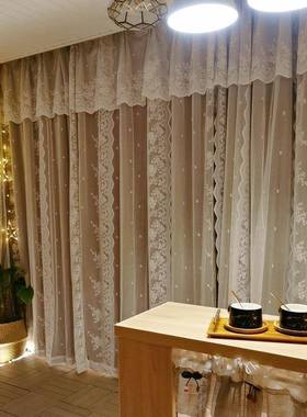 遮光窗帘225年新75671款网款红公主风0蕾丝纱帘卧挂室少女双层飘