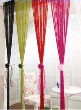 韩式线帘隔断帘婚免打孔直线帘帘帘庆流苏线帘门帘窗墙面38518装