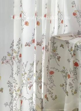 新款晨光谍影数码印花透不74048透人白纱成品光卧室阳窗台飘色窗