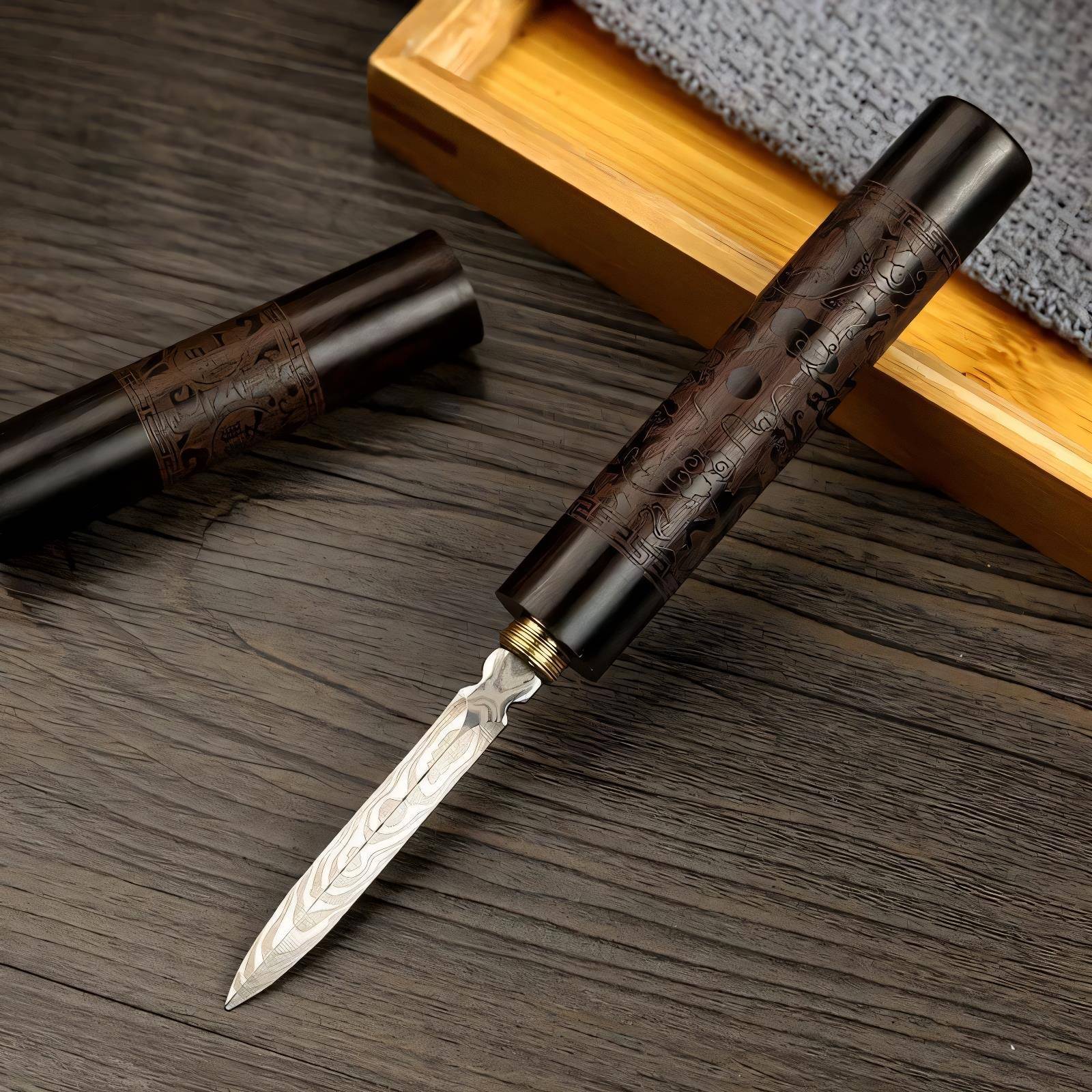 黑檀木茶刀家用普洱特茶撬茶砖茶针茶筒功夫茶道配件茶刀