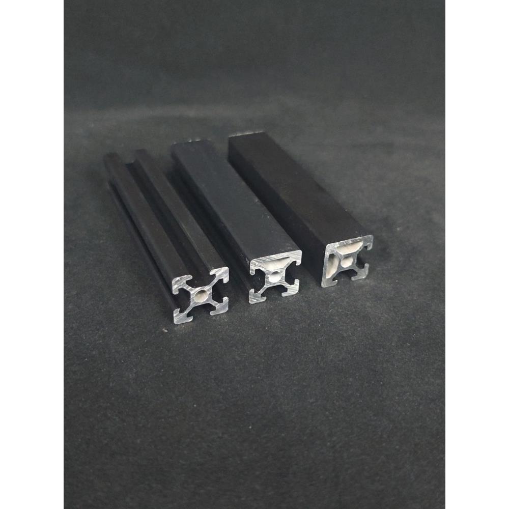 欧标2020工业铝型材 磨砂黑单面封两面封槽黑色铝合金框架DIY型材