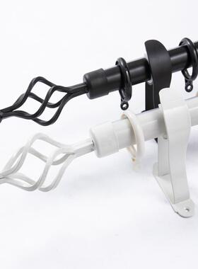 简约29577罗马 亚黑单色白北欧加厚铝合金杆静音杆窗帘杆双杆子色