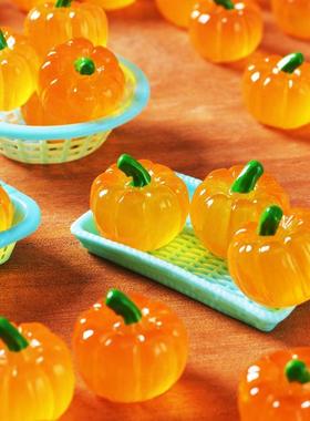 夜光仿真蔬菜水果南瓜万圣节迷你小摆件模型 DIY树脂过家家配件