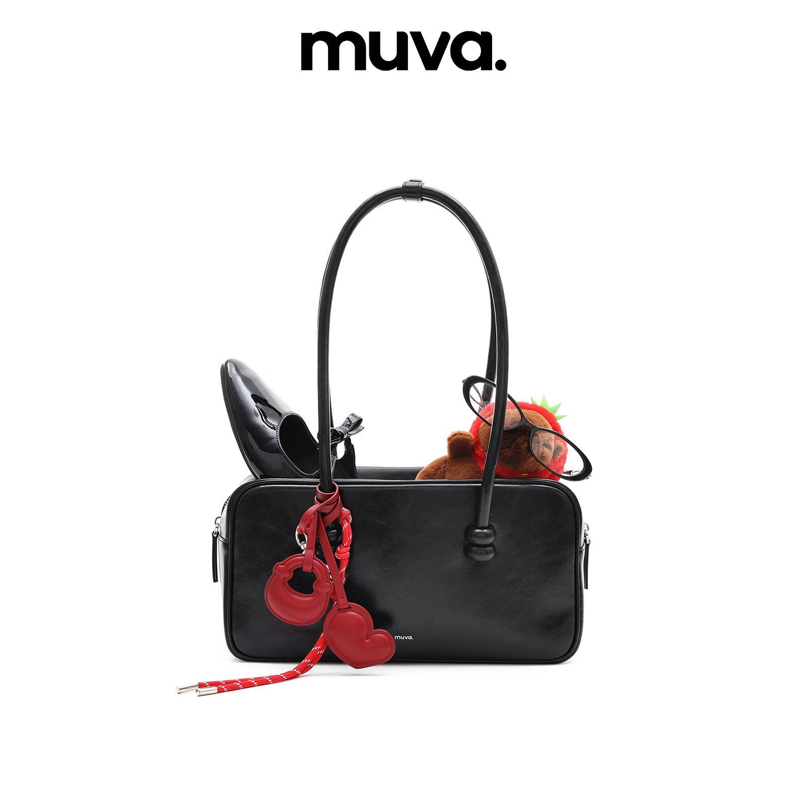 MUVA皮牌可爱珠珠包爱心挂件包包吊饰2024新品