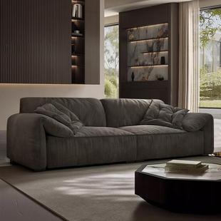 极简大象耳朵超宽坐深沙发客厅小户型磨砂绒沙发 意式 政府补贴