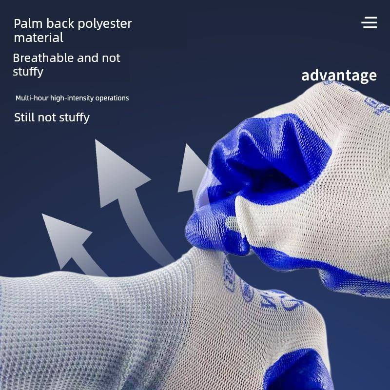 星宇N518劳保手套耐磨加厚防滑丁腈涂胶橡胶胶皮工地干活家用手套