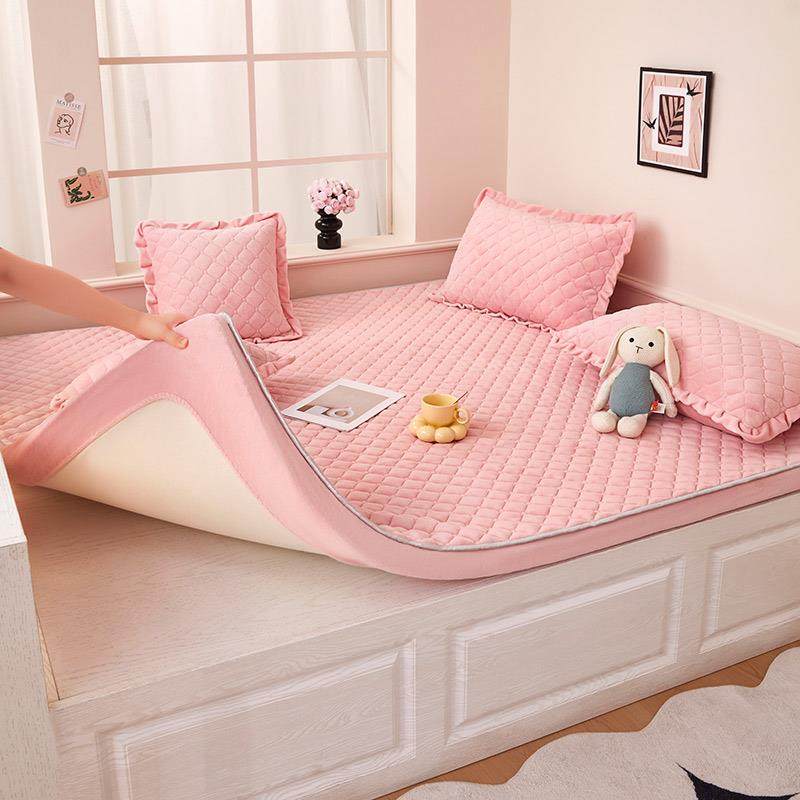 新款保暖夹棉床笠榻榻米垫子套子牛奶绒全包围炕罩耐脏可机洗定制