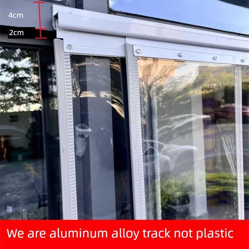 购产品皮革门帘，防风空门调帘合，铝采金双98459卡槽滑轨，隔断