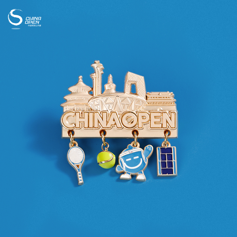 中国网球公开赛CHINA OPEN周边城市流苏徽章冰箱贴双用款配饰礼物