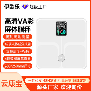 蓝牙地毯秤无地面限制电子体重秤高精准VA彩屏家用体脂秤减重称厂