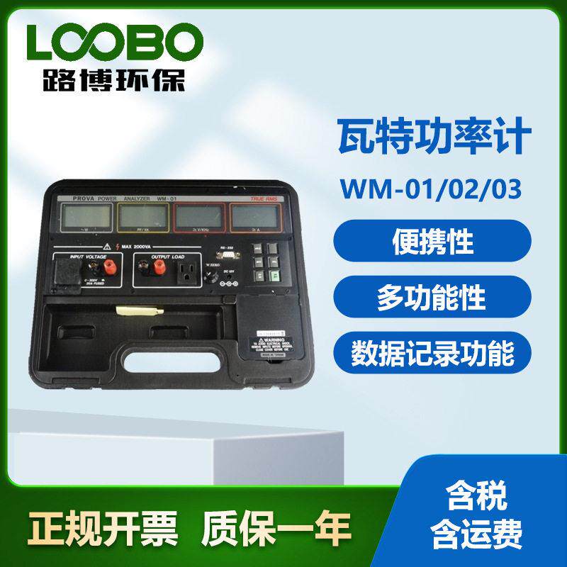 台湾泰仕WM-01/02/03 瓦特功率计 采用LCD显示屏 电子记录器