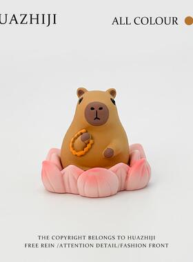 【功德+1】可爱卡皮巴拉治愈系桌面装饰小摆件情绪稳定神器礼物