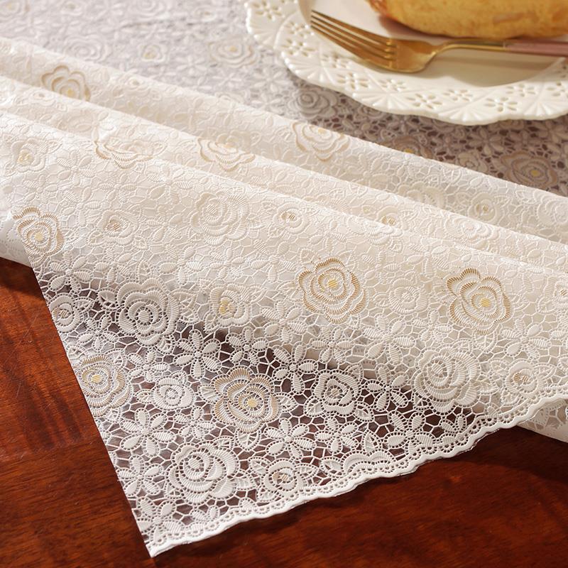 蕾丝桌布防水防油防烫免洗茶几垫塑料ins学生长方形高级感餐桌垫